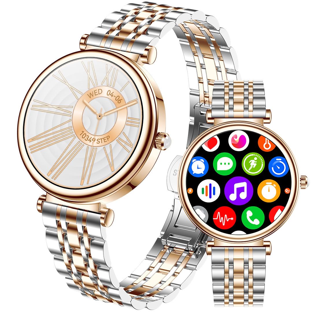 Luxe Femme 1.27" Smartwatch: Rose Gold Waterproof Fitness Tracker